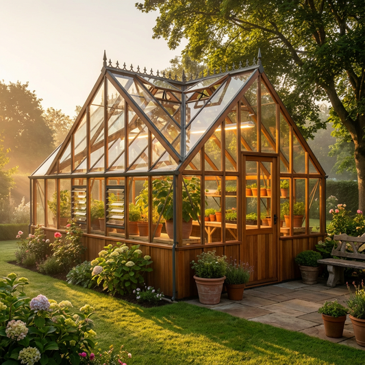 Westminster Cedar Half-Boarded Greenhouse