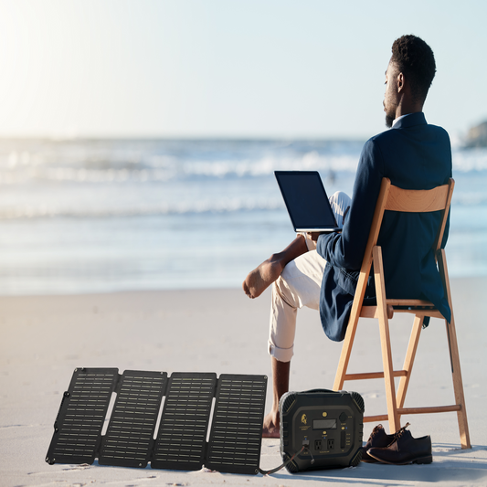 Lion 50W 12V Panel Folding Solar Panel, 50W, 12V, 1 USB-A, 1 USB-C