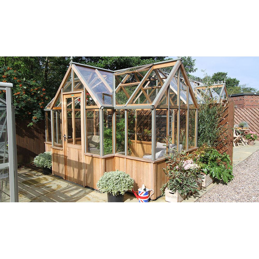 Alton Durham T- shaped Cedar Half-Boarded Greenhouse