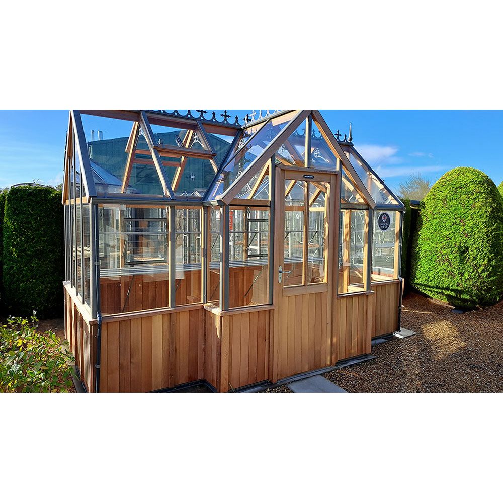 Alton Durham T- shaped Cedar Half-Boarded Greenhouse