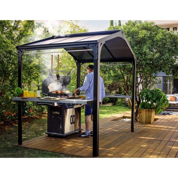 Palram - Canopia Austin 6' x 8' Grill Gazebo - Black