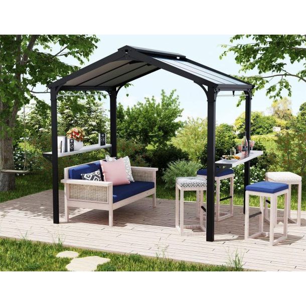 Palram - Canopia Austin 6' x 8' Grill Gazebo - Black