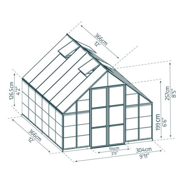 Palram - Canopia Balance 10' x 12' Greenhouse - Silver