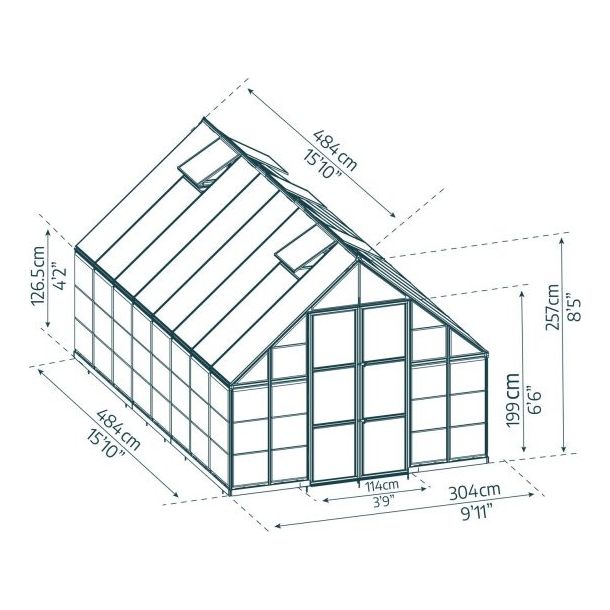 Palram - Canopia Balance 10' x 16' Greenhouse - Silver