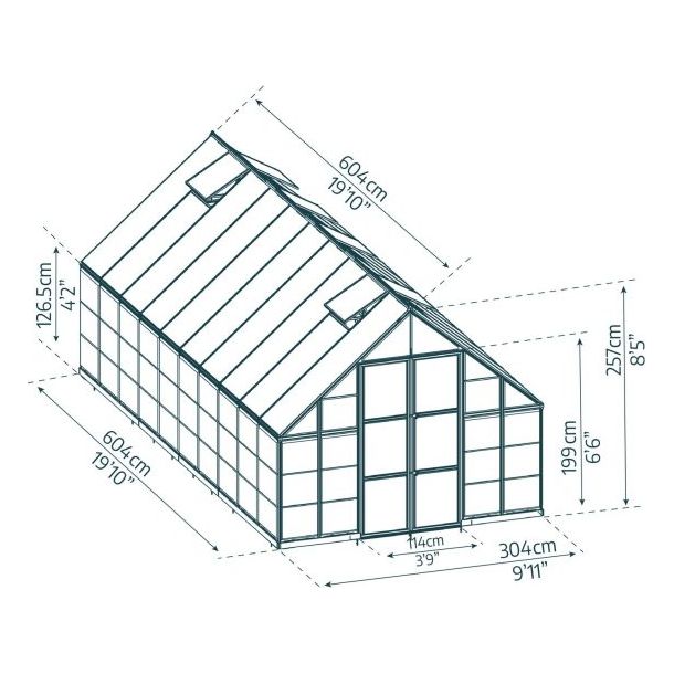 Palram - Canopia Balance 10' x 20' Greenhouse - Silver