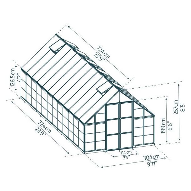 Palram - Canopia Balance 10' x 24' Greenhouse - Silver
