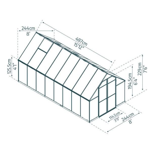 Palram - Canopia Essence 8' x 16' Greenhouse