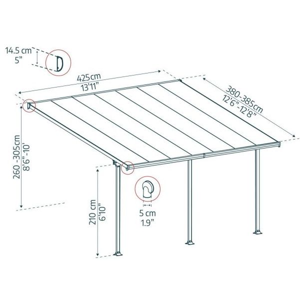 Palram - Canopia SanRemo 13' x 14' Patio Enclosure - Gray/Clear
