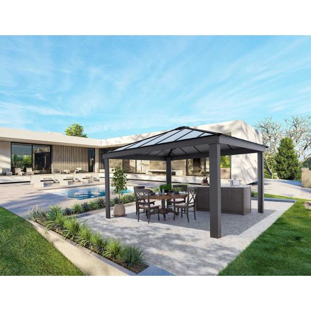 Palram - Canopia Dallas 14' x 14' Gazebo - Gray