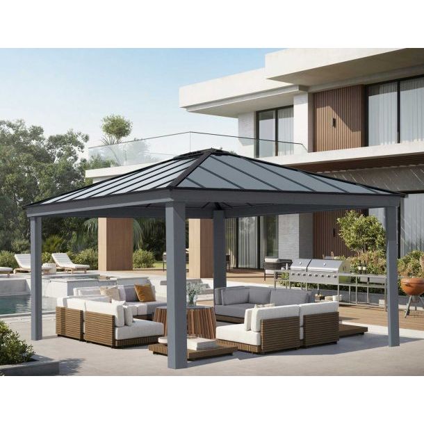 Palram - Canopia Dallas 14' x 16' Gazebo - Gray