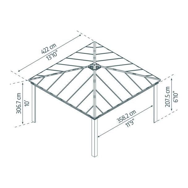 Palram - Canopia Dallas 14' x 14' Gazebo - Gray