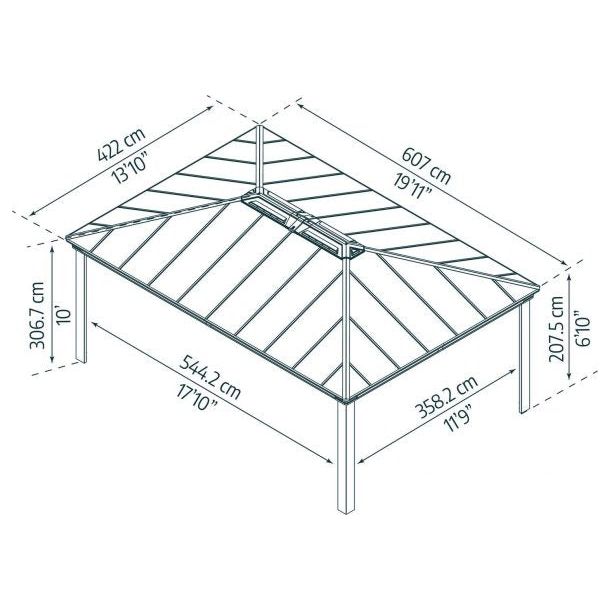 Palram - Canopia Dallas 14' x 20' Gazebo - Gray