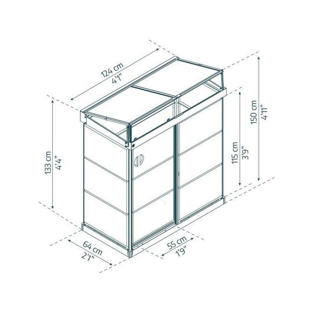Palram - Canopia Ivy 4' x 2' Mini Greenhouse - Black