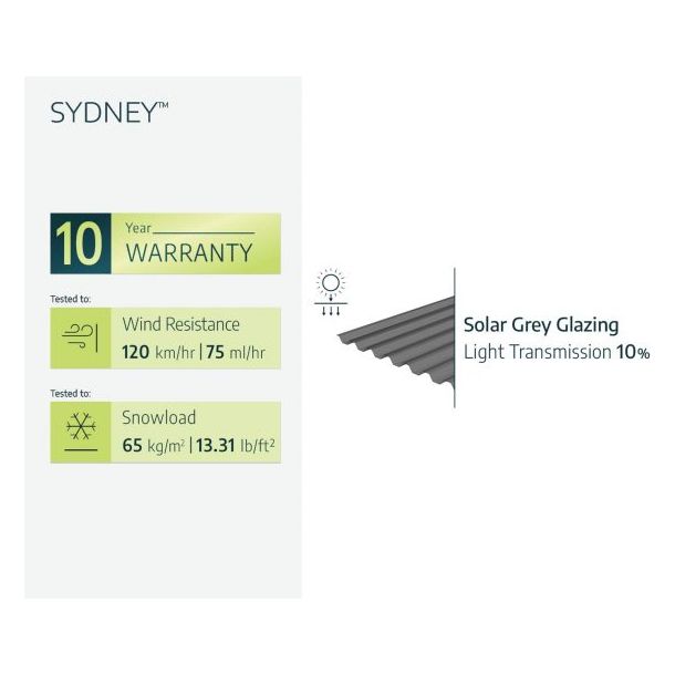 Palram - Canopia Sydney 10x20 Wave Single Carport - Black