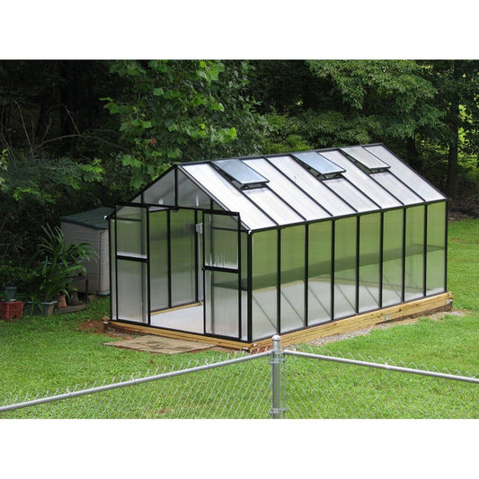 Mont Greenhouse 8FTx 16FT - Black Finish - Premium Package MONT-16-BK-PREMIUM