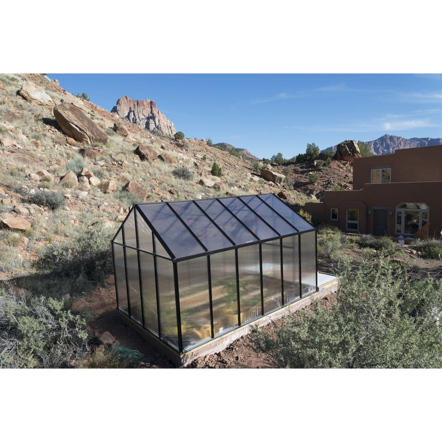 Mont Greenhouse 8FTx 12FT - Black Finish - Premium Package MONT-12-BK- PREMIUM