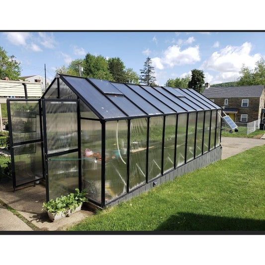 Mont Greenhouse 8FTx 20FT - Black Finish - Premium Package MONT-20-BK-PREMIUM