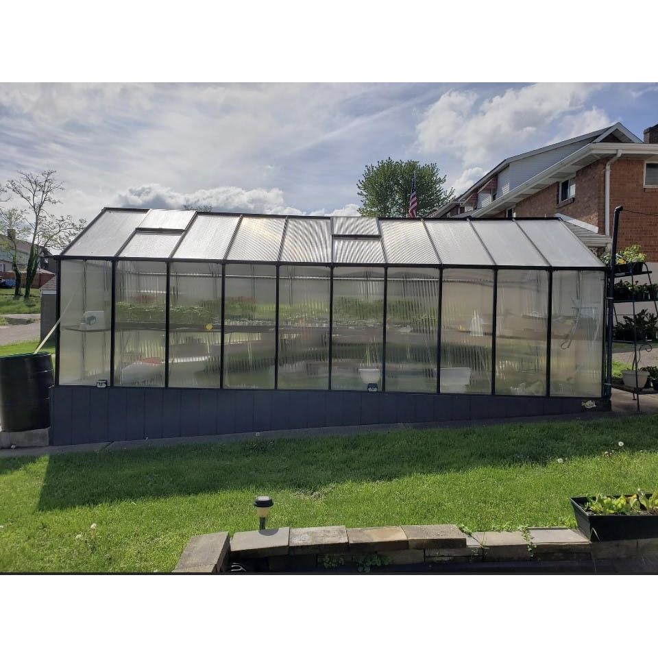 Mont Greenhouse 8FTx 20FT - Black Finish - Premium Package MONT-20-BK-PREMIUM