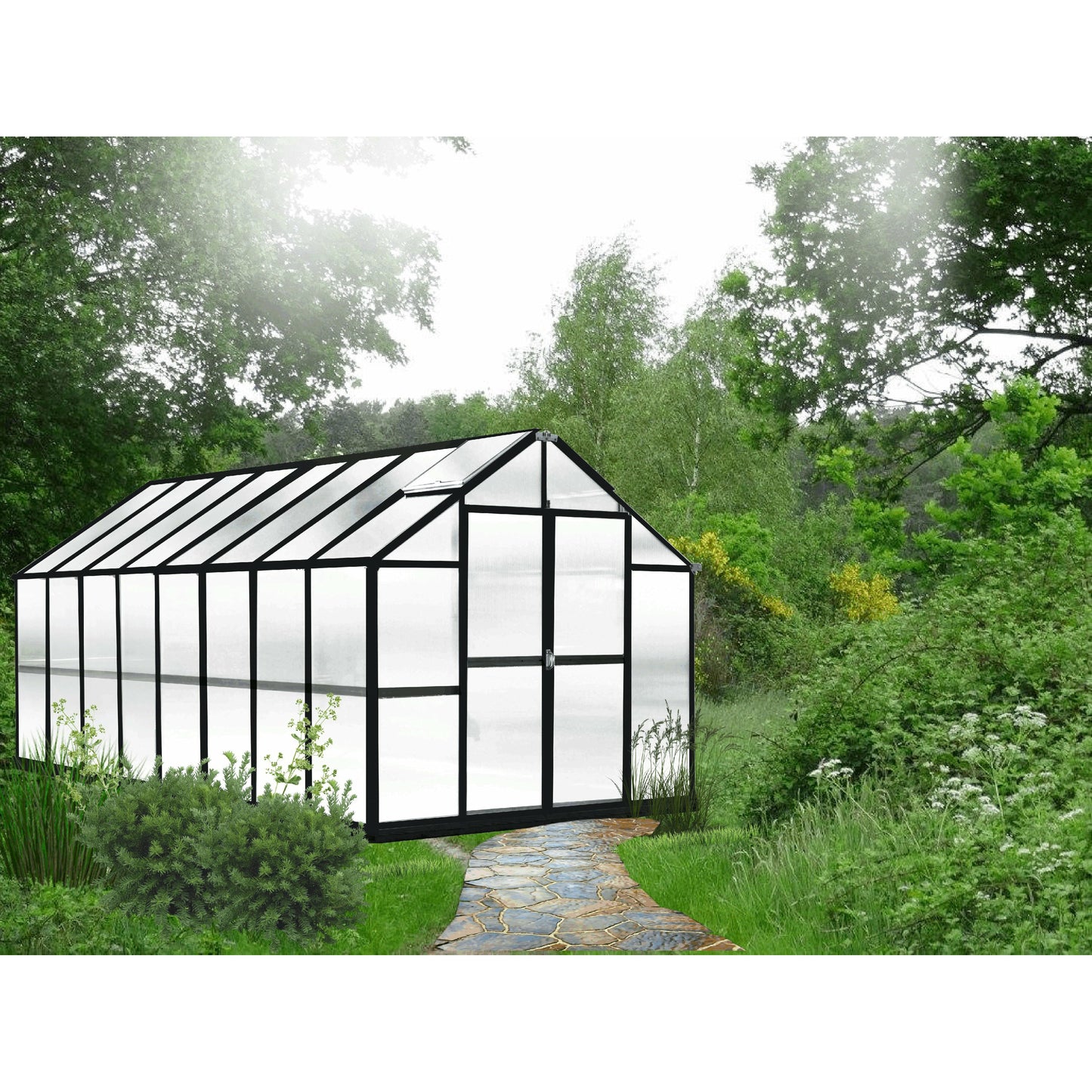 Mont Growers Edition Greenhouse 8FTx 16FT - Black Finish MONT-16-BK-GROWERS