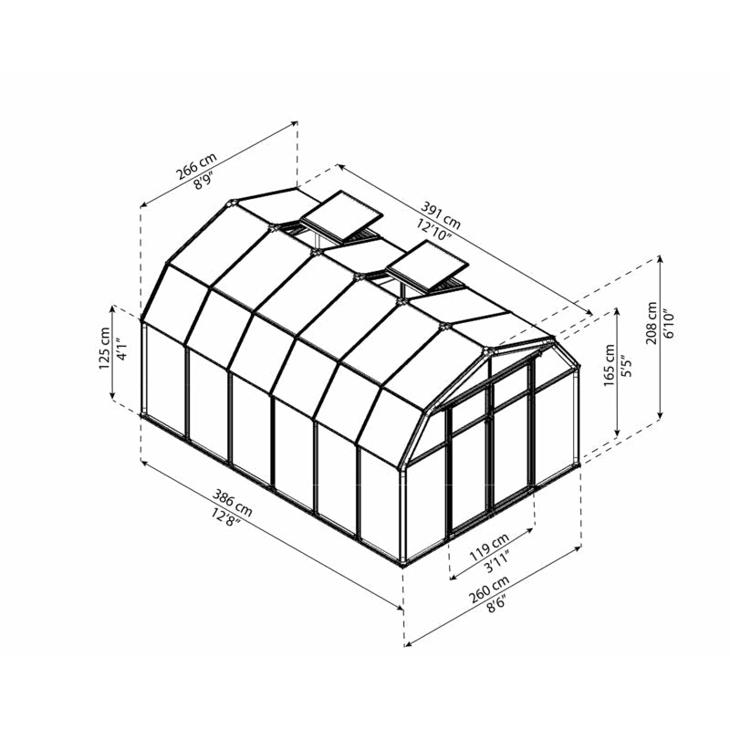 Palram - Canopia Hobby Gardener 8' x 12' Greenhouse