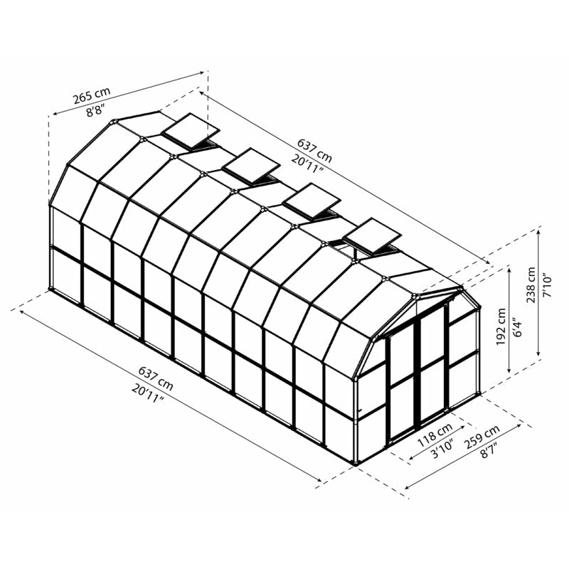 Palram - Canopia Grand Gardener 8' x 20' Greenhouse - Clear