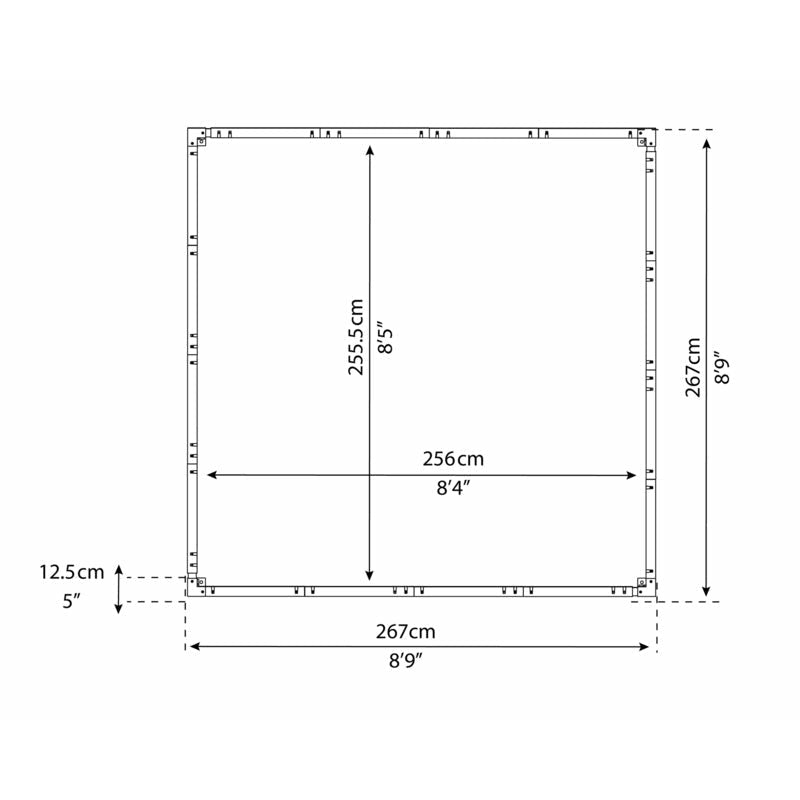 Palram - Canopia Hobby/Grand Gardener 8' x 8' Base Kit