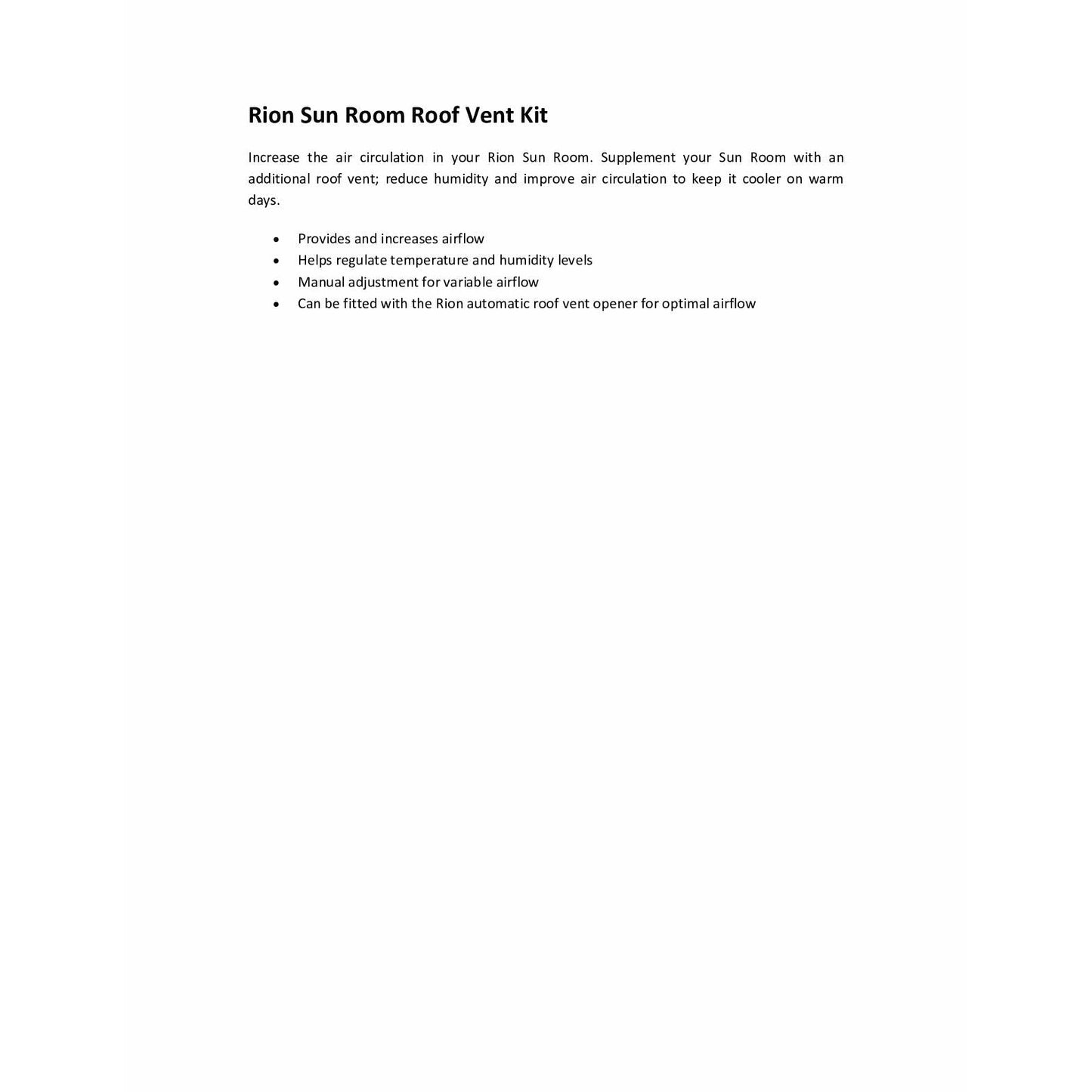 Palram - Canopia Roof Vent Kit for Sun Room - White