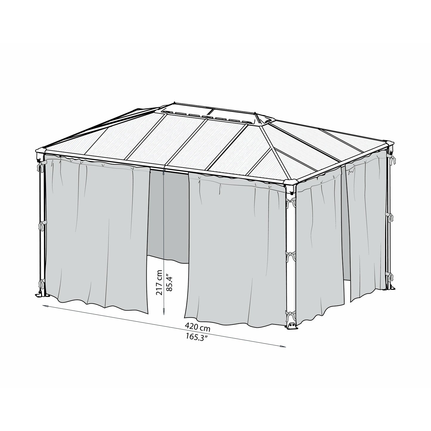 Palram Ledro Gazebo 10 x 14 GRAY/BRNZ