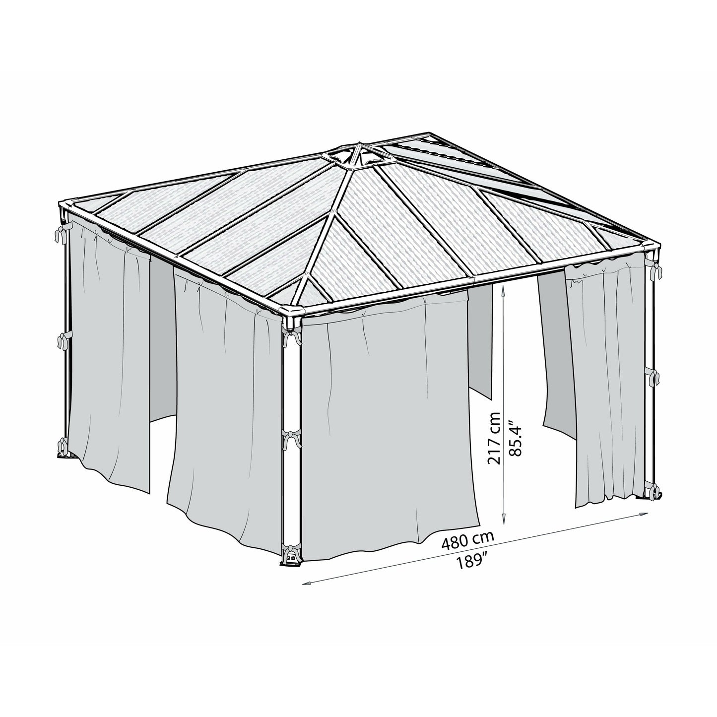 Palram 4300 Gazebo Curtain set - 4 piece