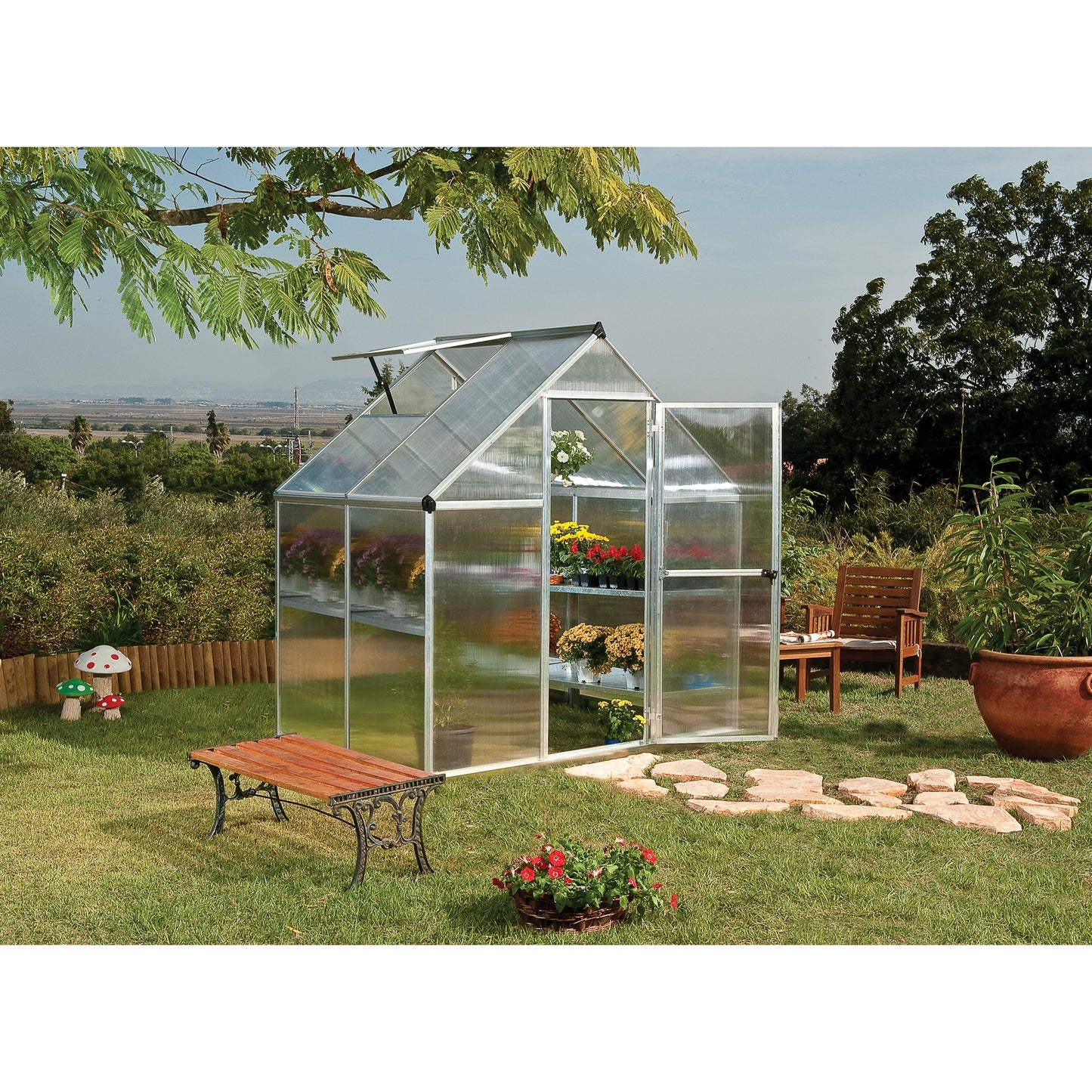 Palram Mythos 6' x 4' Greenhouse - Silver