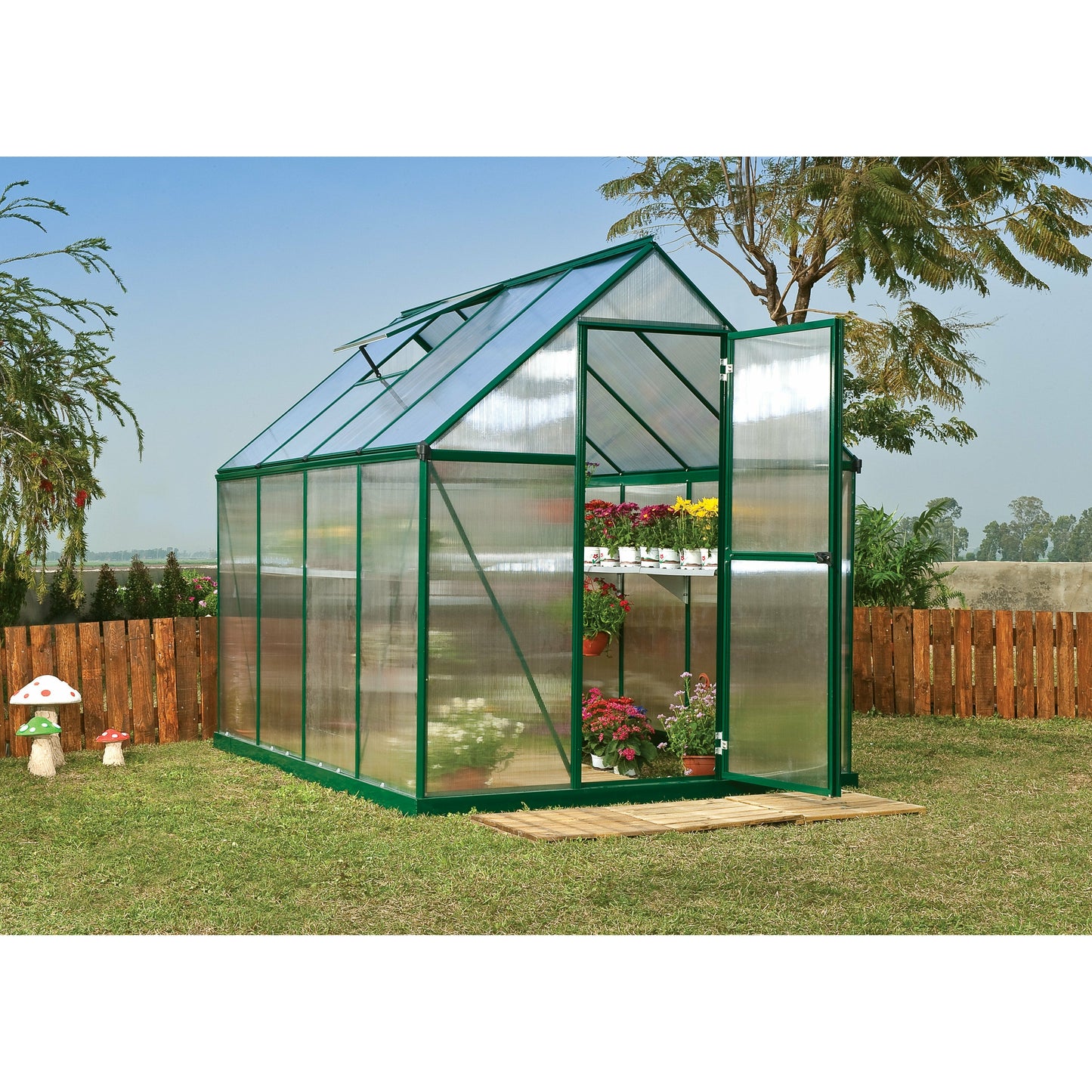 Palram Mythos 6' x 8' Greenhouse - Green