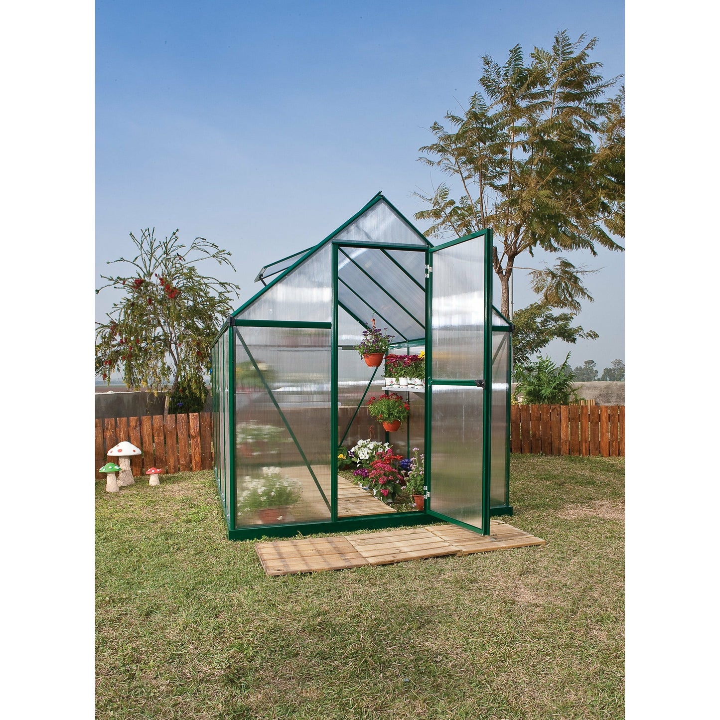 Palram Mythos 6' x 8' Greenhouse - Green