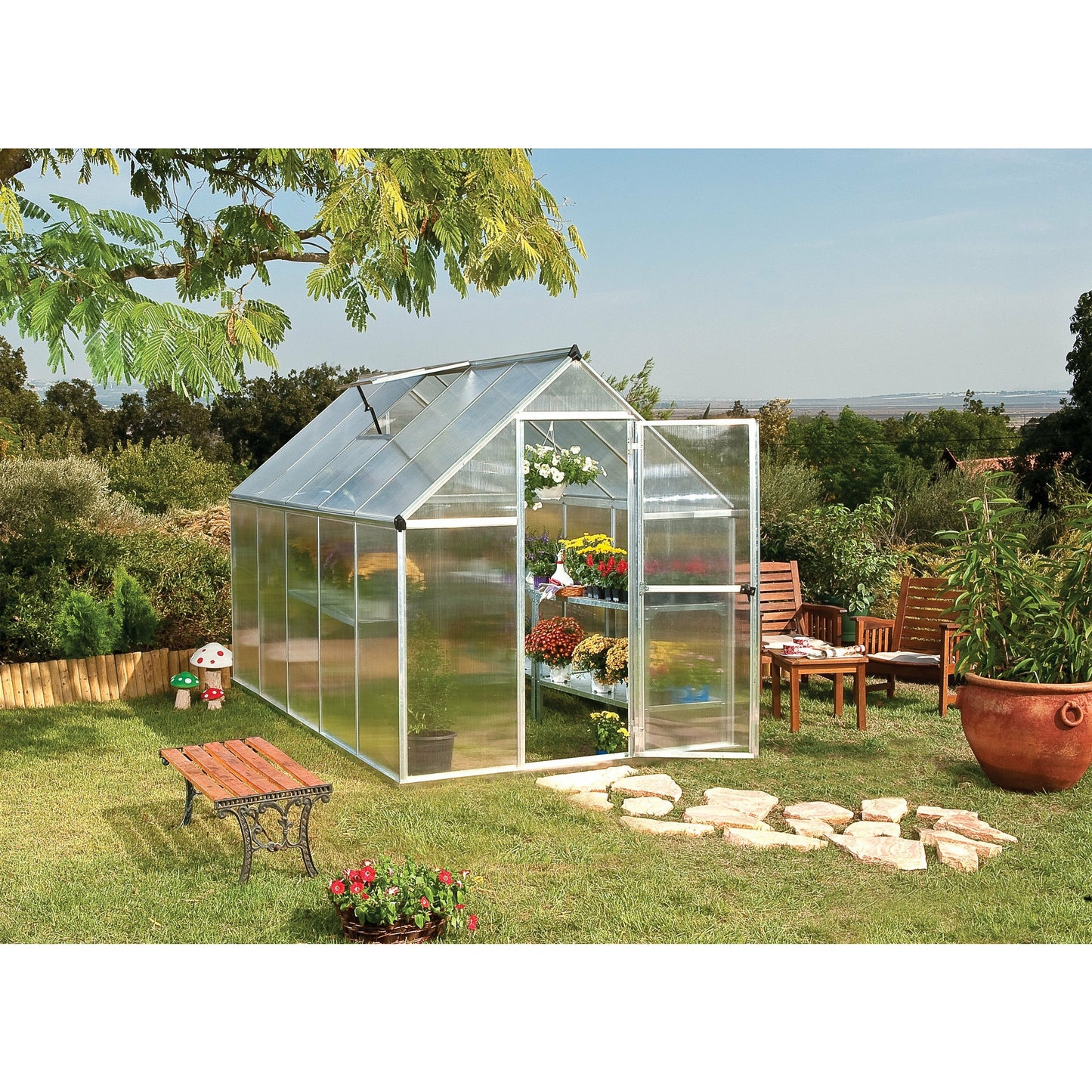 Palram Mythos 6' x 10' Greenhouse - Silver