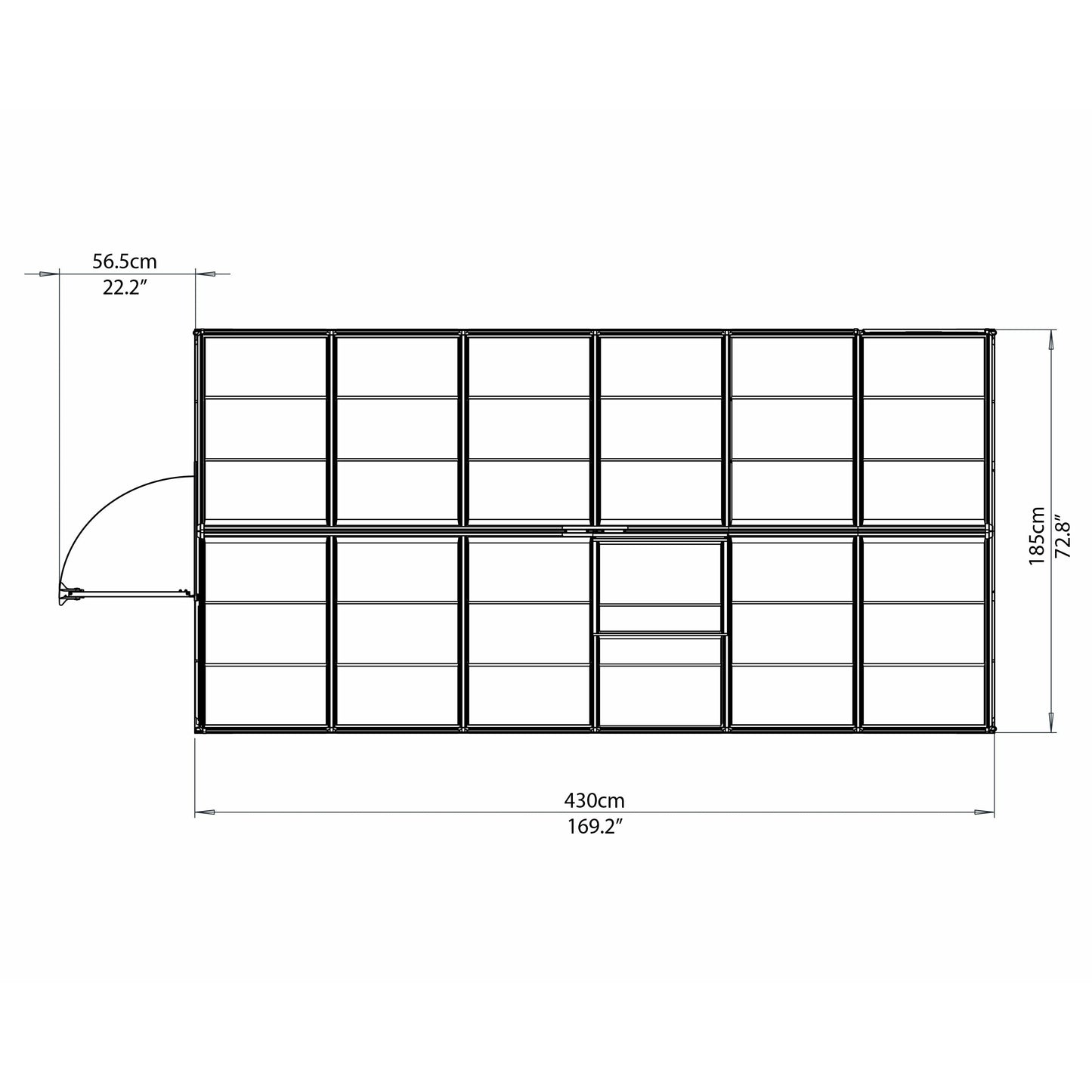 Palram Mythos 6' x 14' Greenhouse - Silver