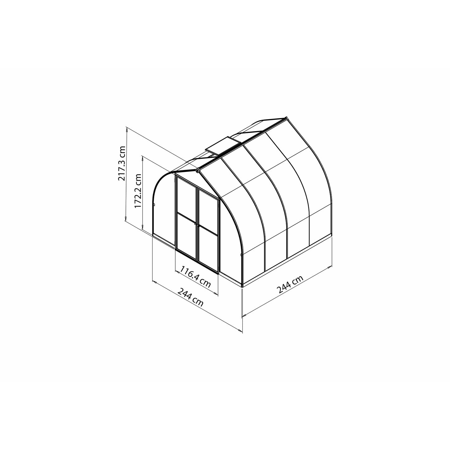 Palram Bella 8' x 8' Greenhouse