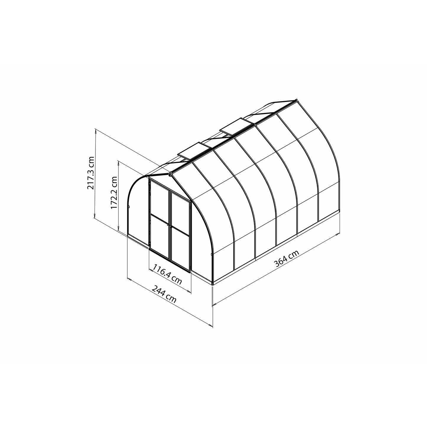 Palram Bella 8' x 12' Greenhouse