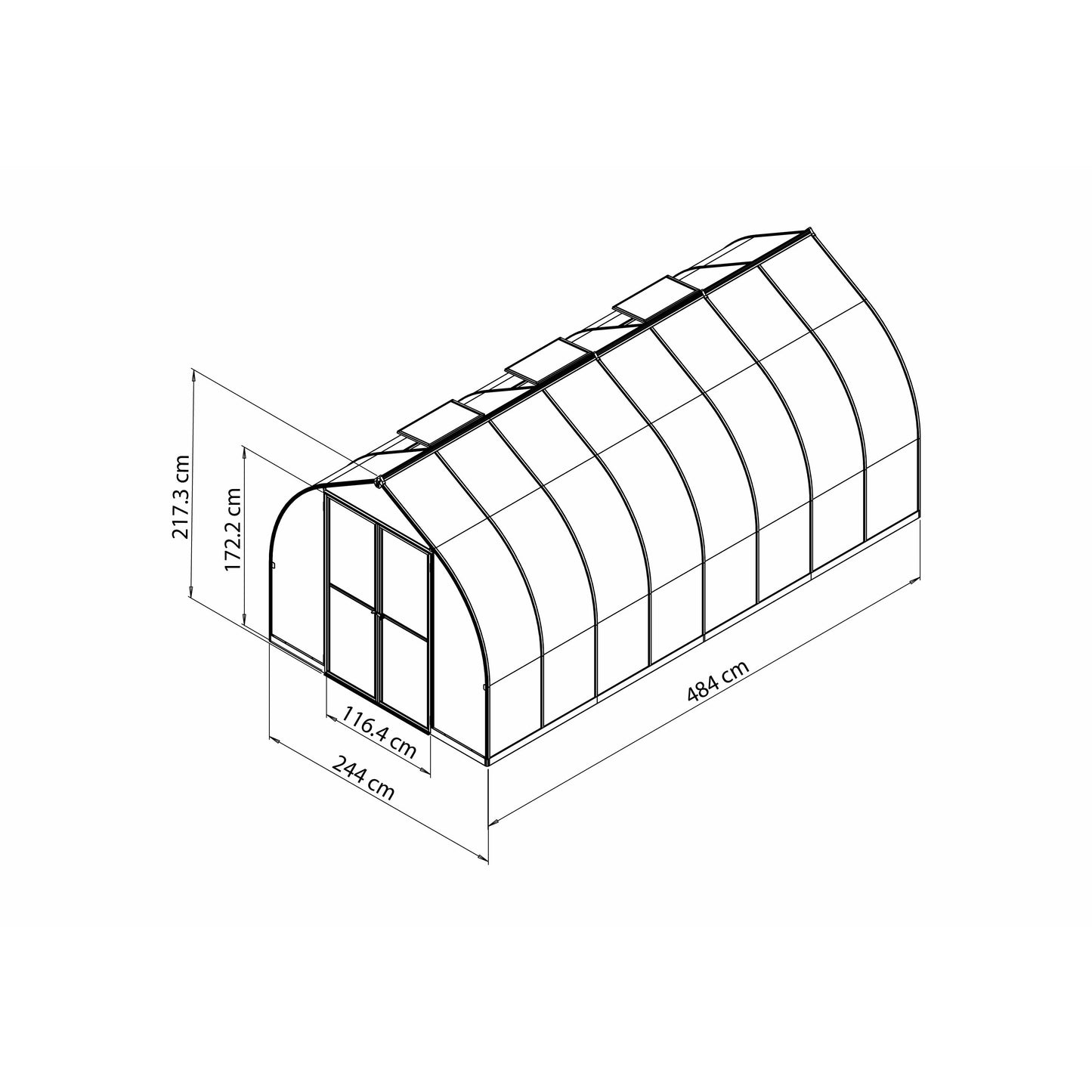 Palram Bella 8' x 16' Greenhouse