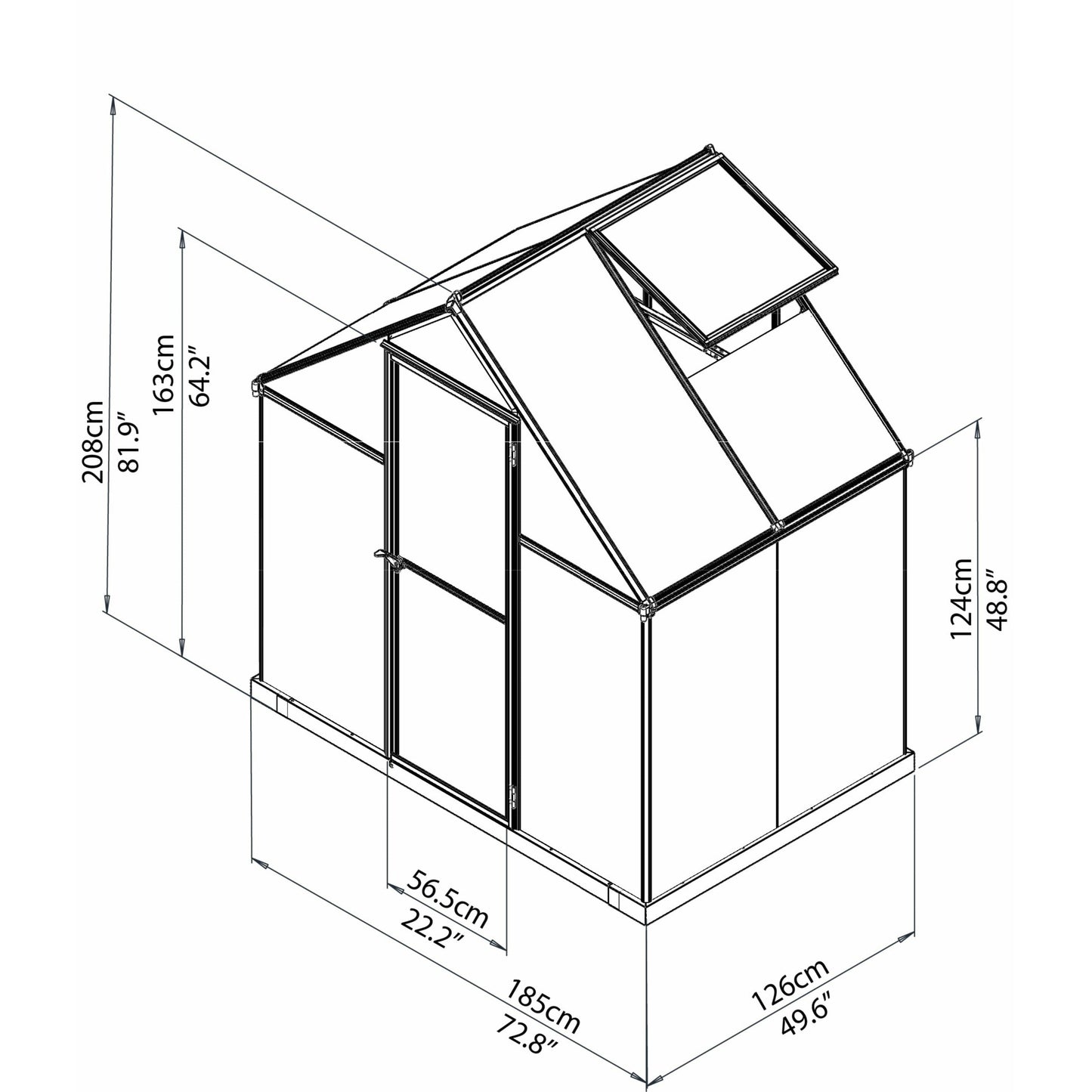 Palram Hybrid 6' x 4' Greenhouse - Gray