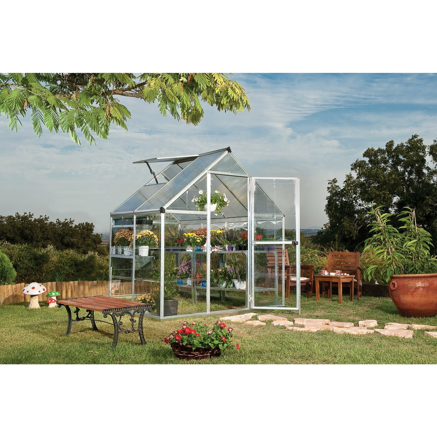 Palram Hybrid 6' x 4' Greenhouse - Silver