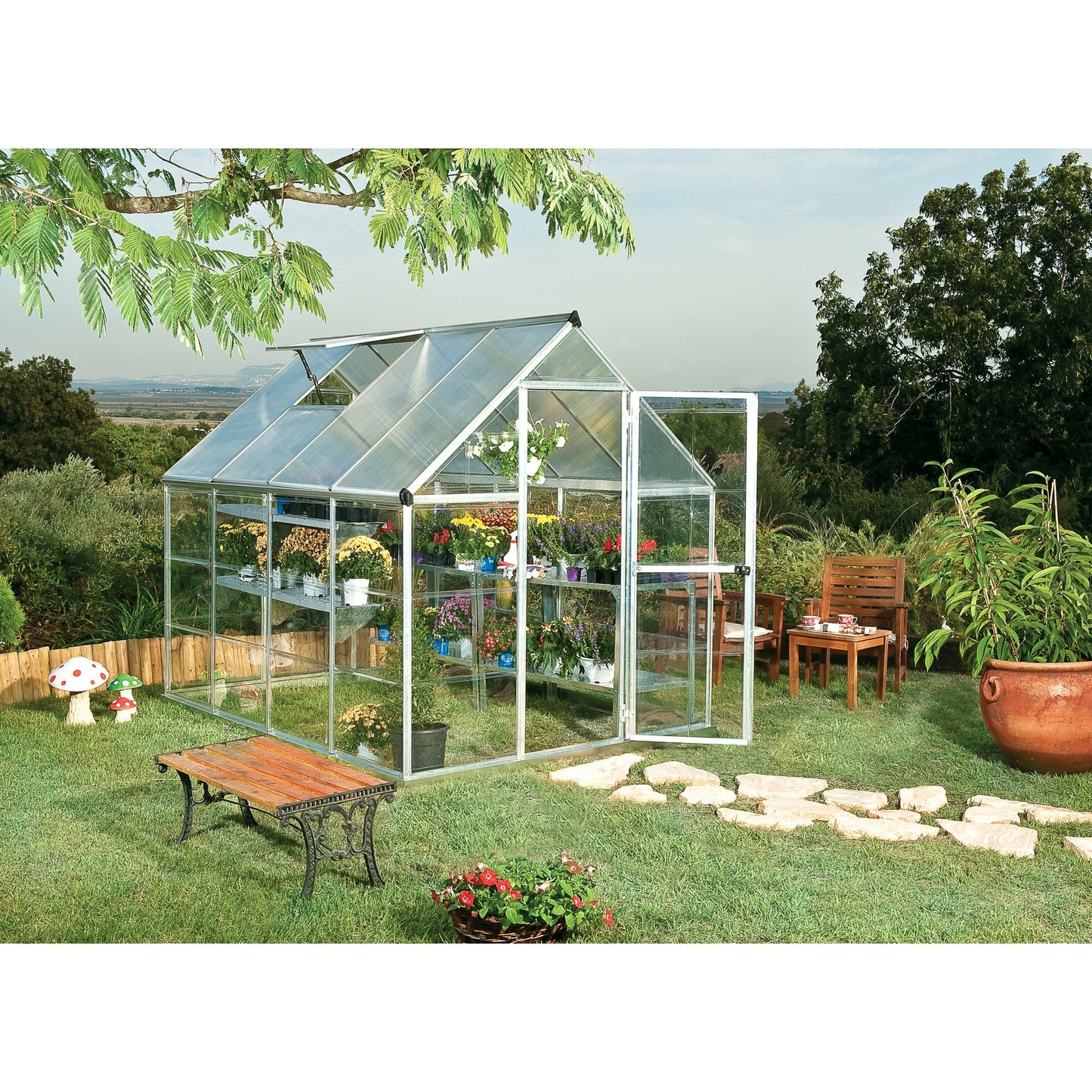 Palram Hybrid 6' x 8' Greenhouse - Silver