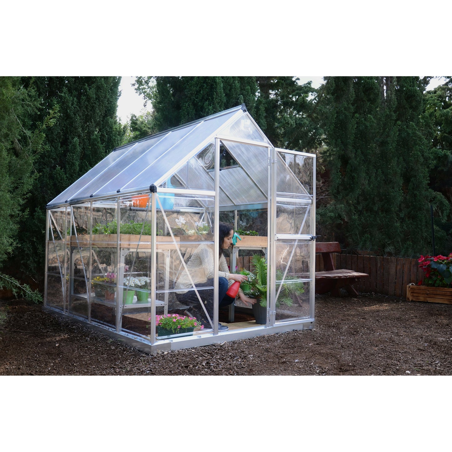 Palram Hybrid 6' x 8' Greenhouse - Silver