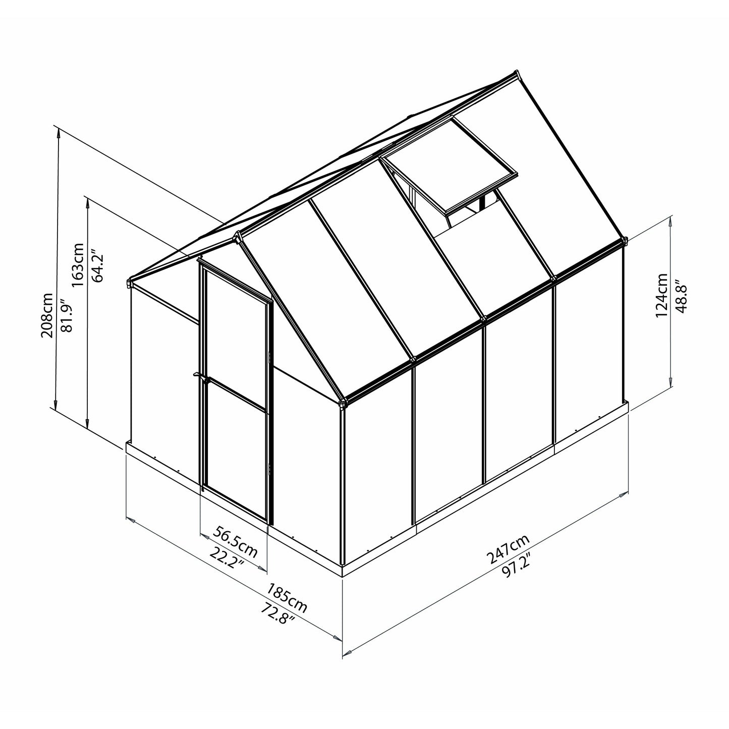 Palram Hybrid 6' x 8' Greenhouse - Silver
