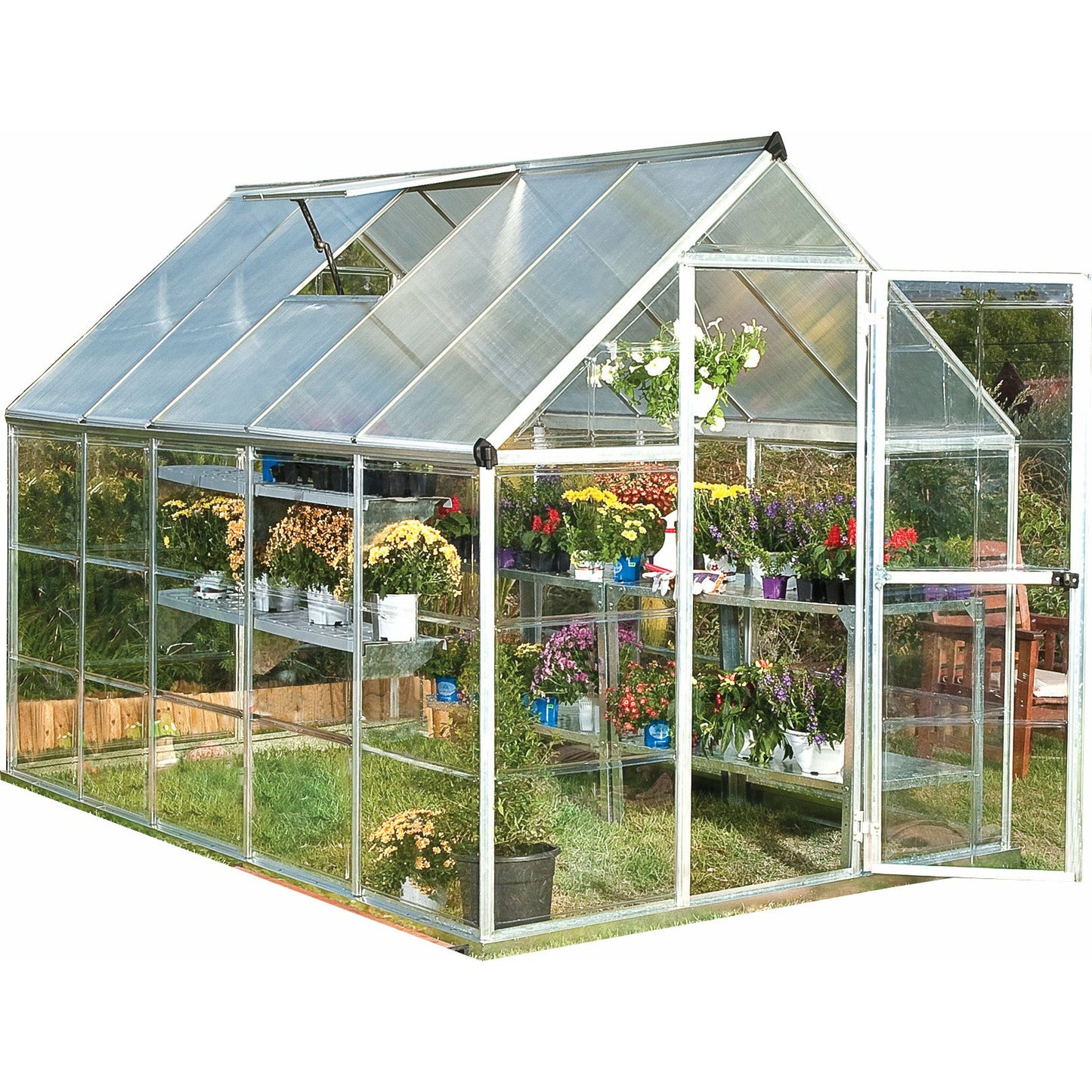 Palram Hybrid 6' x 10' Greenhouse - Silver