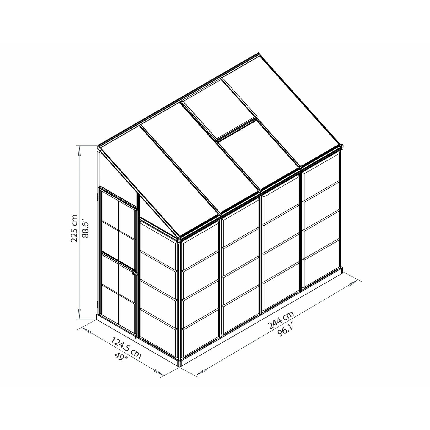 Palram Hybrid Lean-To 4' x 8'