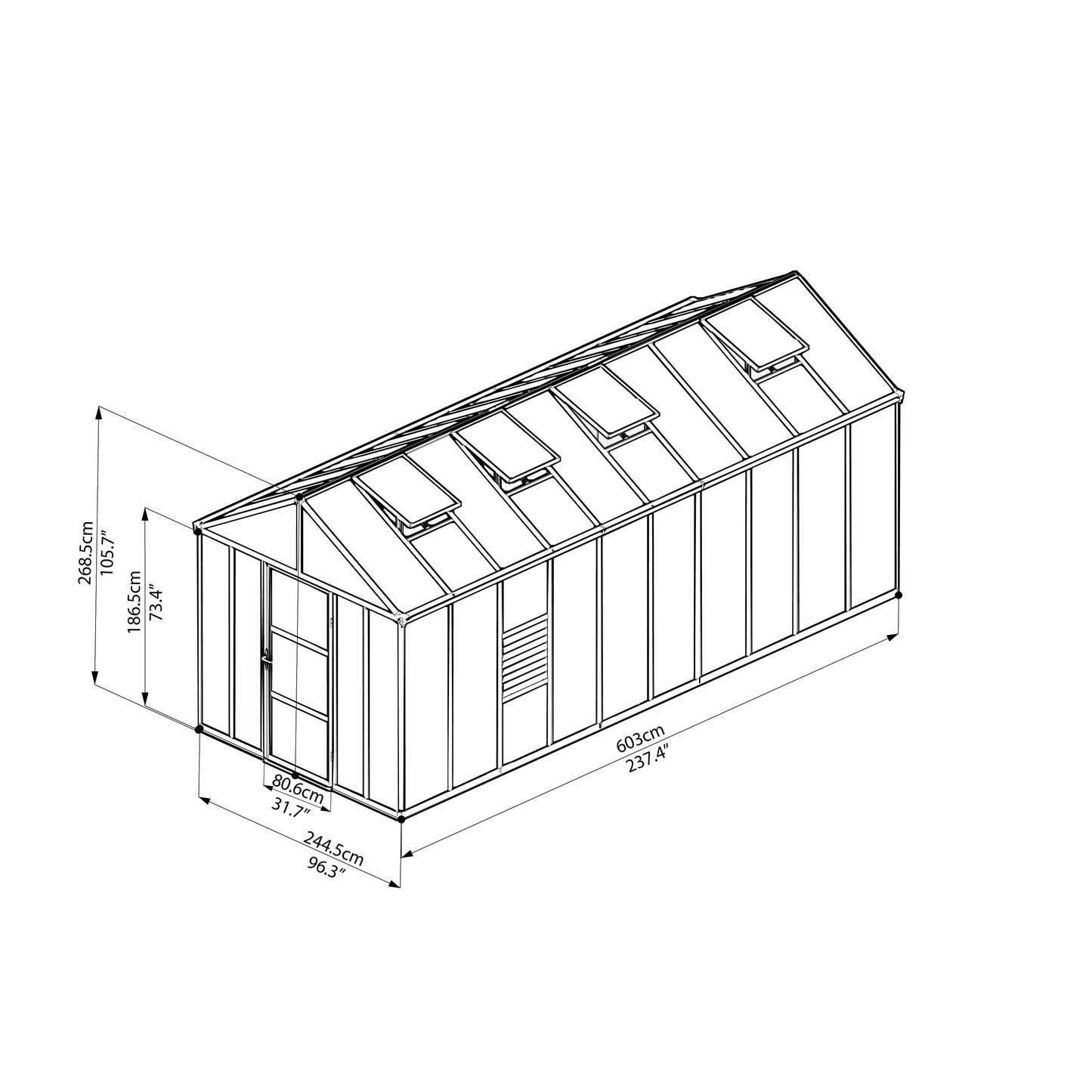 Palram Glory 8' x 20' Greenhouse