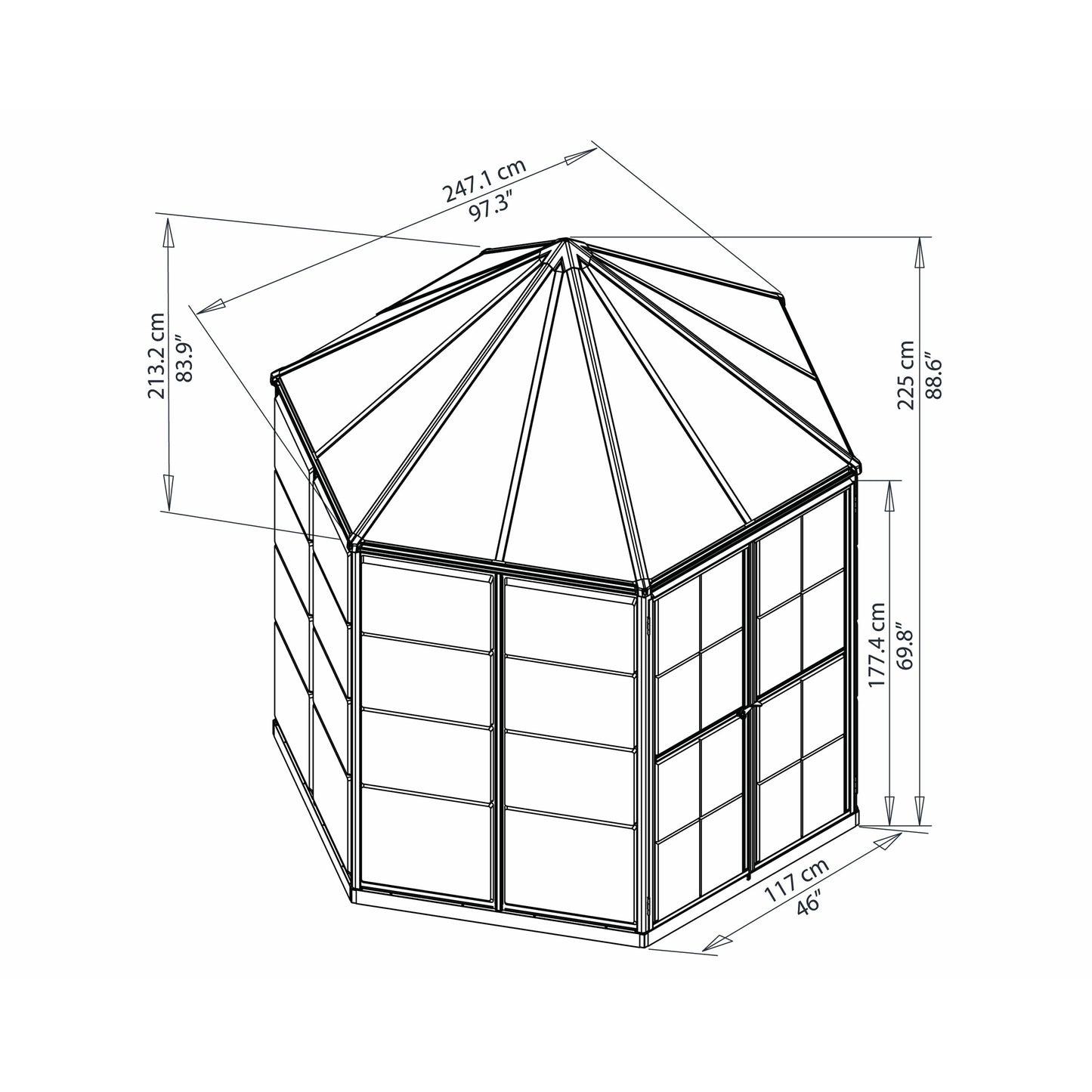 Oasis Hex 7' x 8' Greenhouse