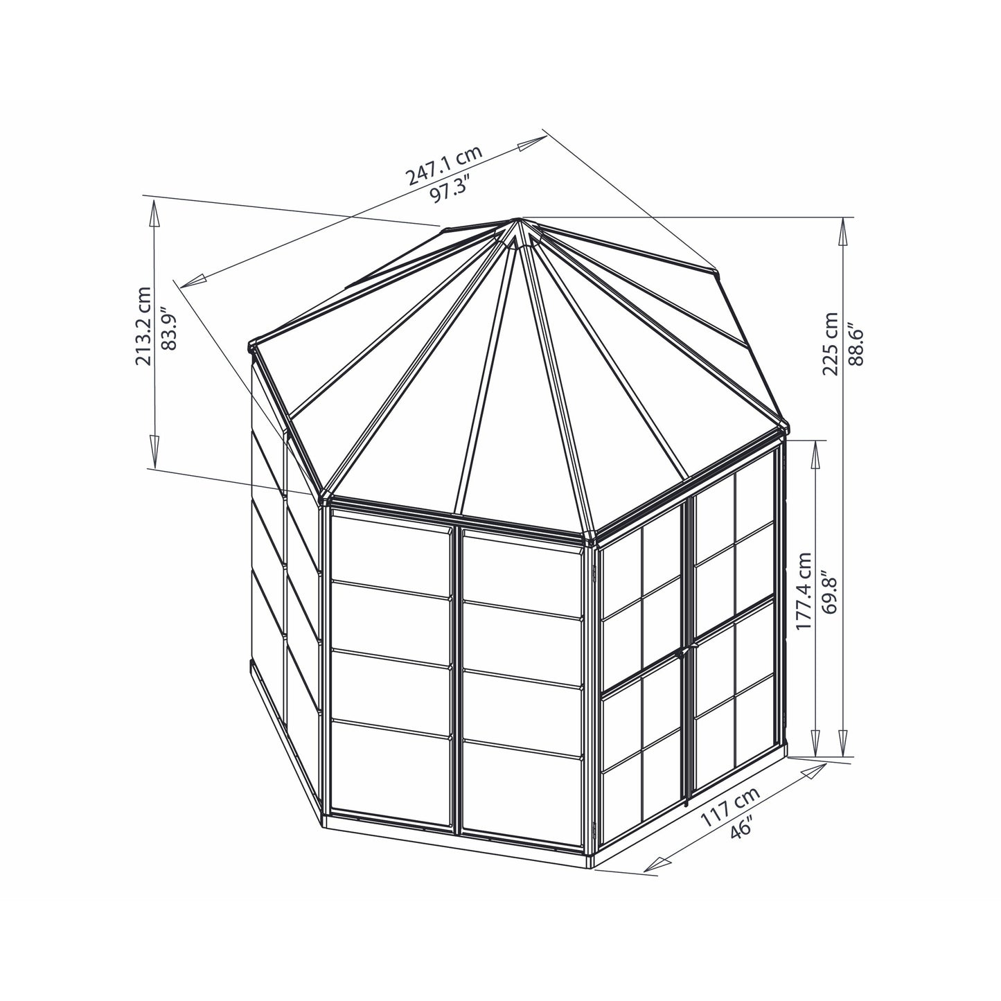 Palram Oasis Hex 7' x 8' Greenhouse