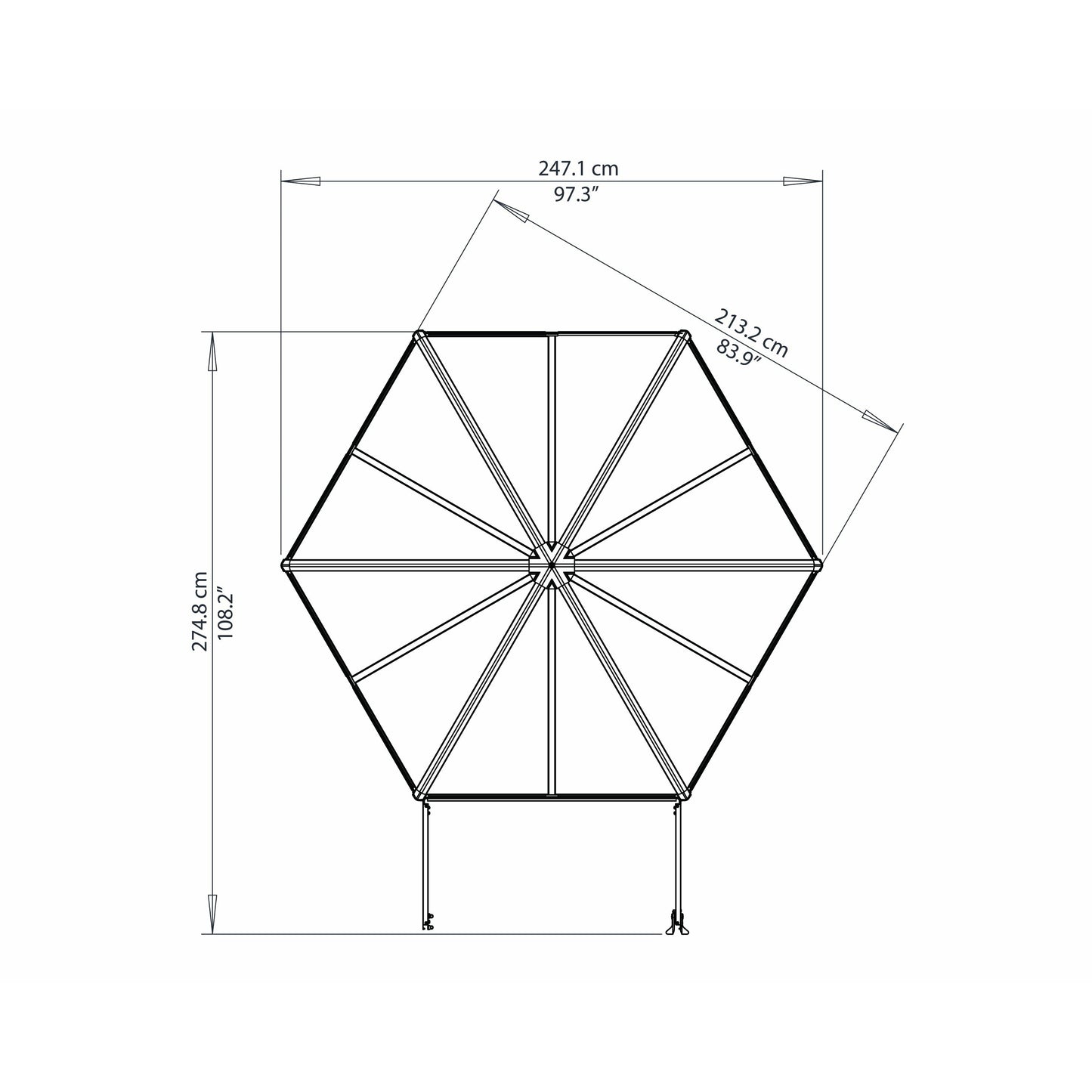Oasis Hex 7' x 8' Greenhouse