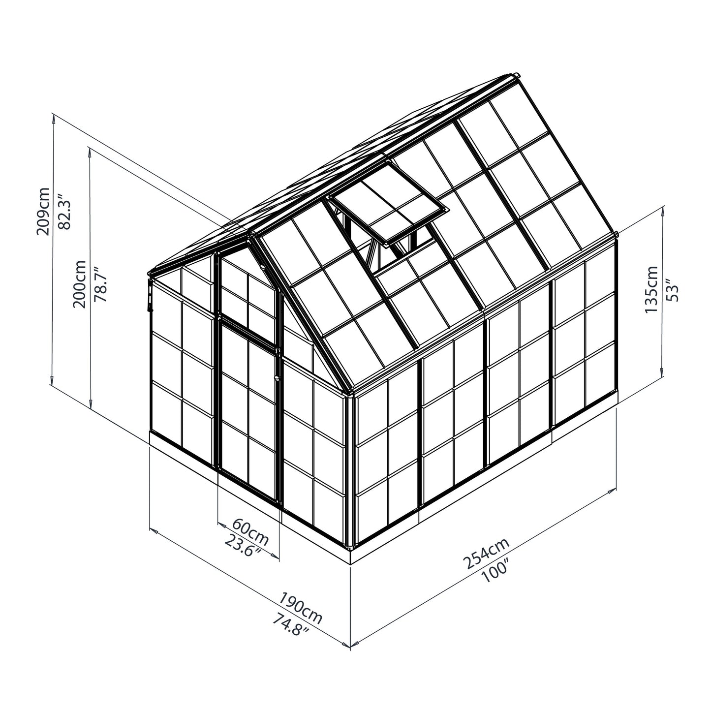 Palram Snap & Grow 6' x 8' Greenhouse - Silver