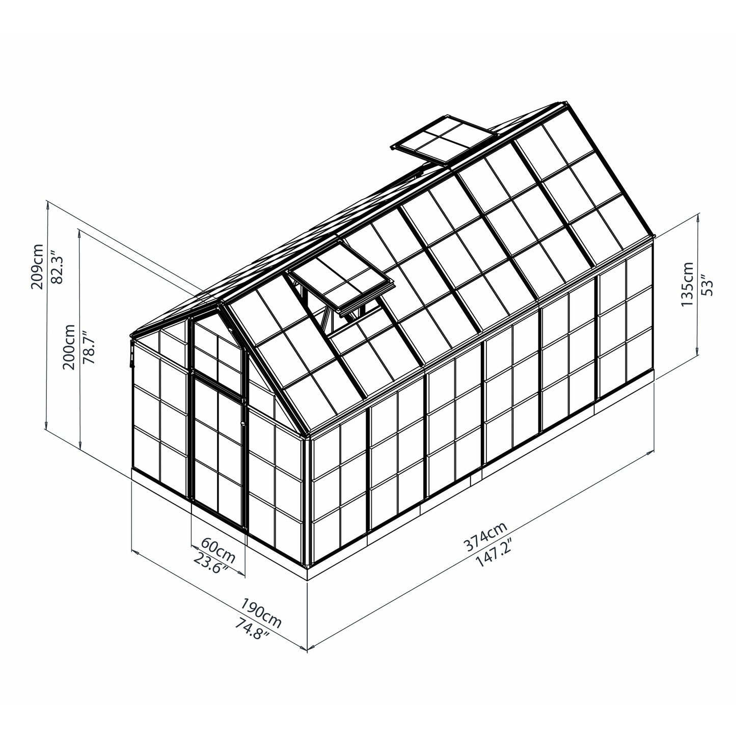 Palram Snap & Grow 6' x 12' Greenhouse - Silver